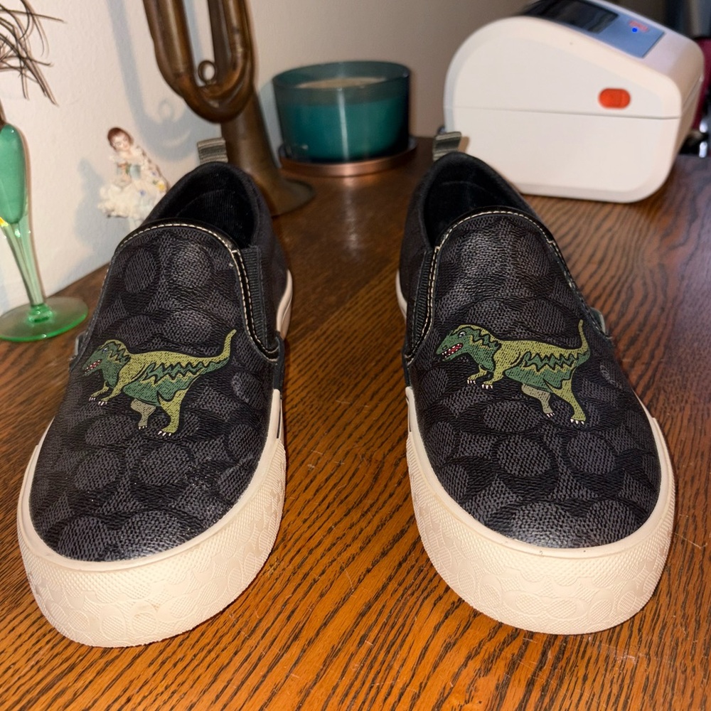 Coach Black and Green Dinosaur Sneakers